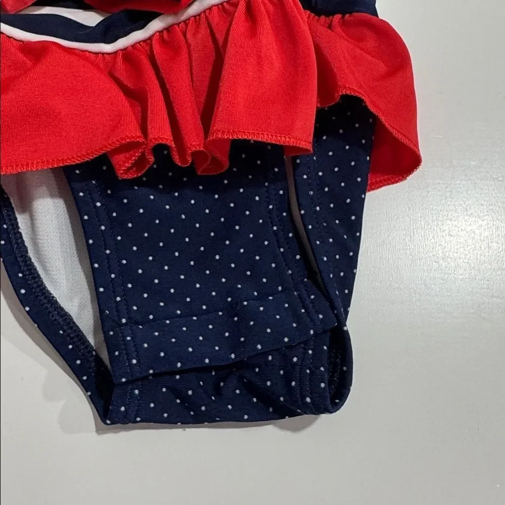 Girls Mixed Swimsuit Set - Teal, Coral & White EUC
